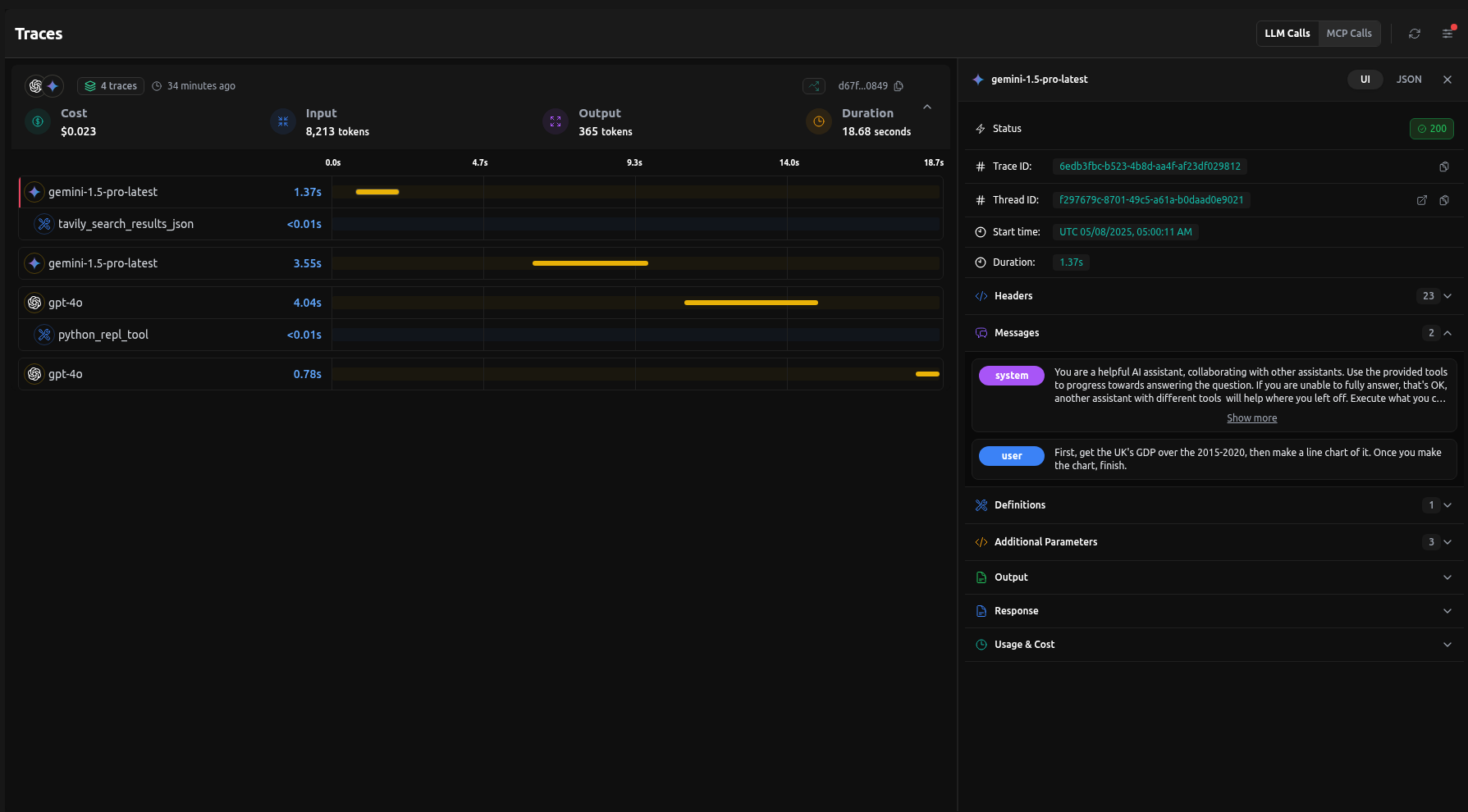 Trace for Multiple Agents